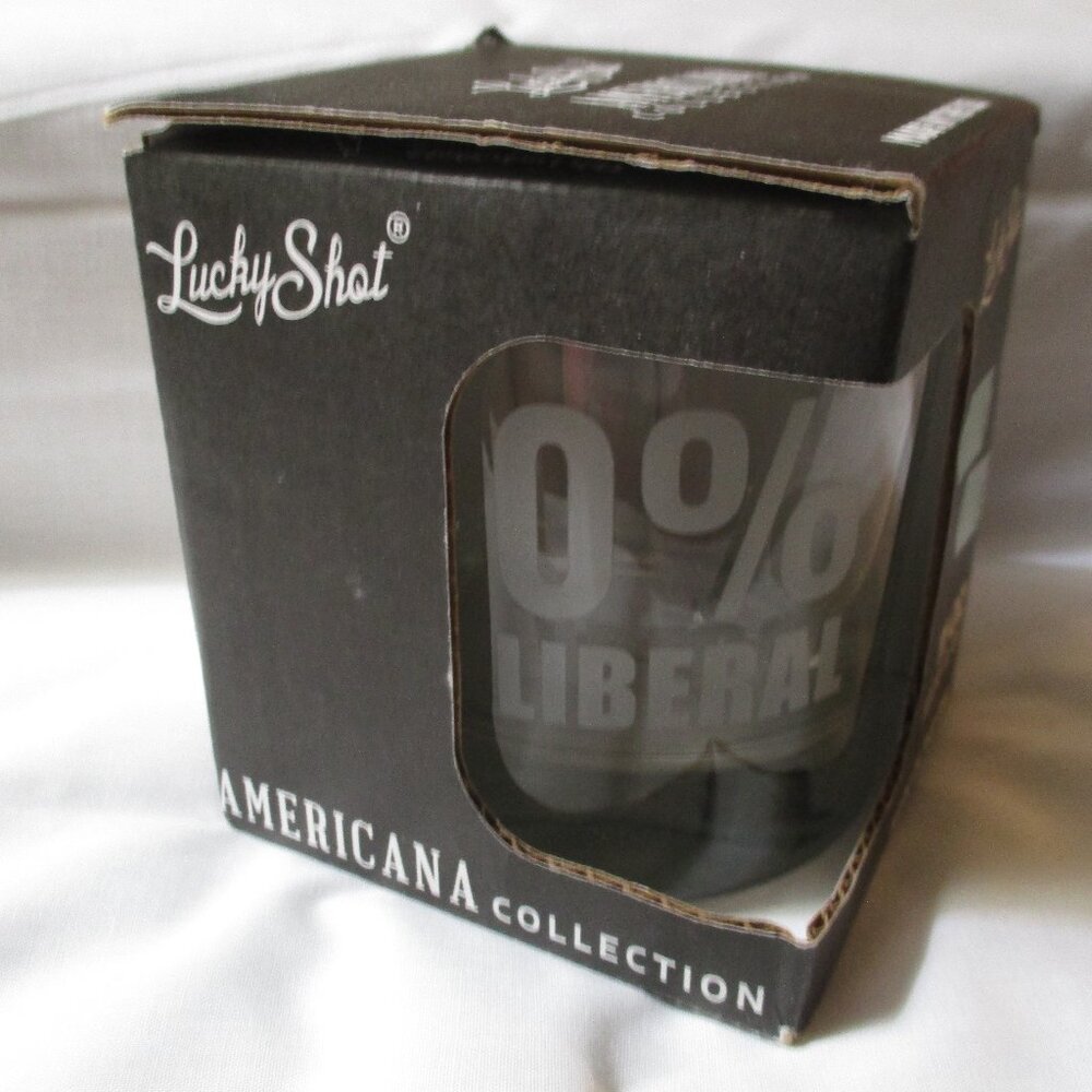 Lucky Shot 0% Liberal Americana Collection 11oz Rocks Glass Made in USA